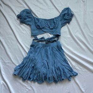 SHEIN Dusty Blue Skirt Set